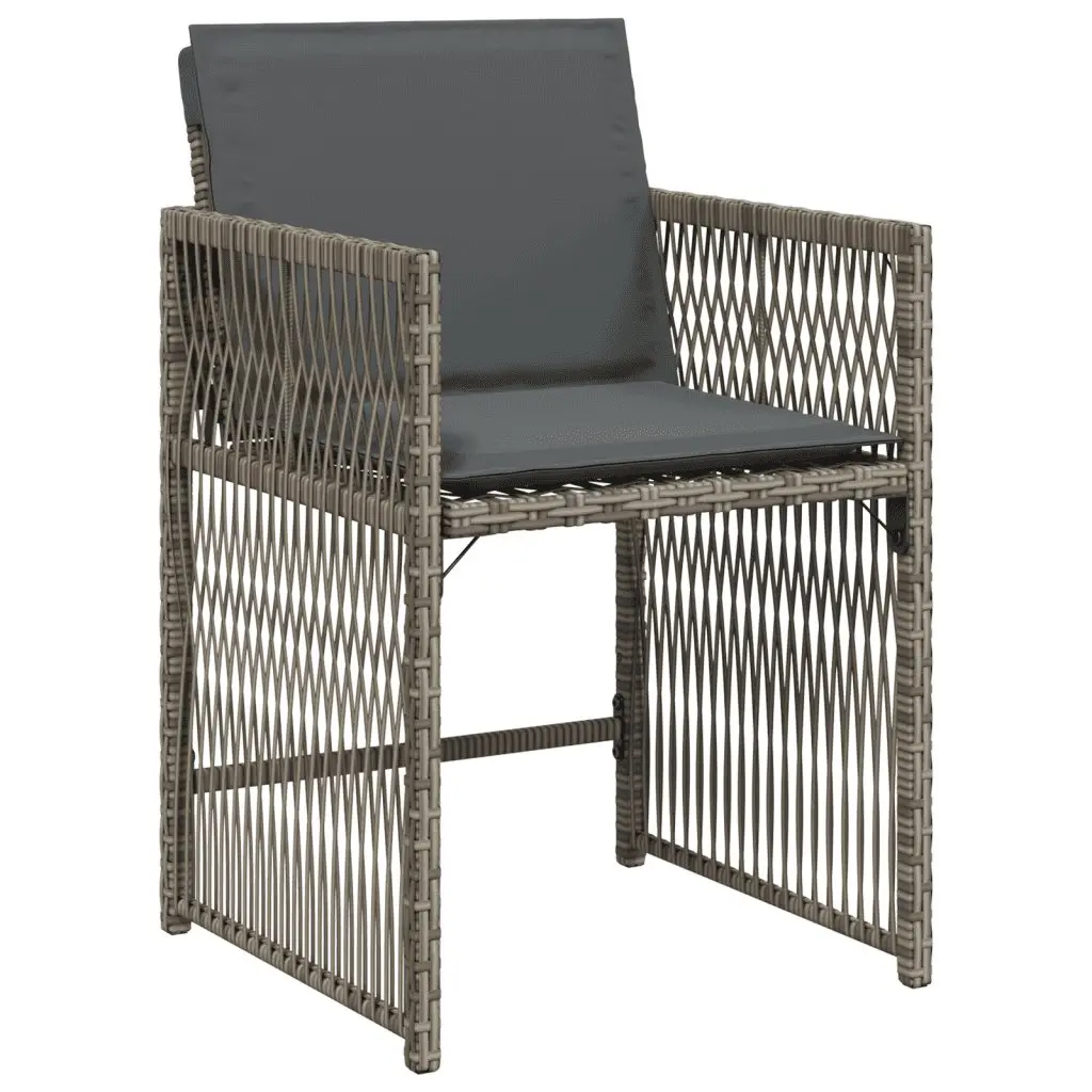 Garden Dining Set 9 Piece Outdoor Furniture Grey Poly Rattan Chairs Table