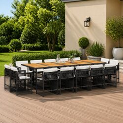 Compact and Stylish 15-Piece Outdoor Dining Set
