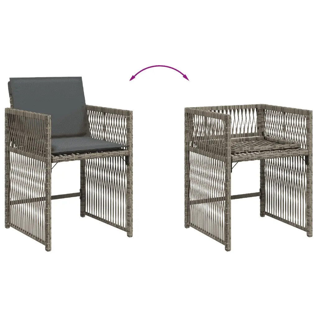 Garden Dining Set 17 Piece Grey Poly Rattan Outdoor Furniture Patio with