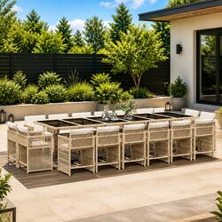 Concise 17-Piece Outdoor Dining Set Features