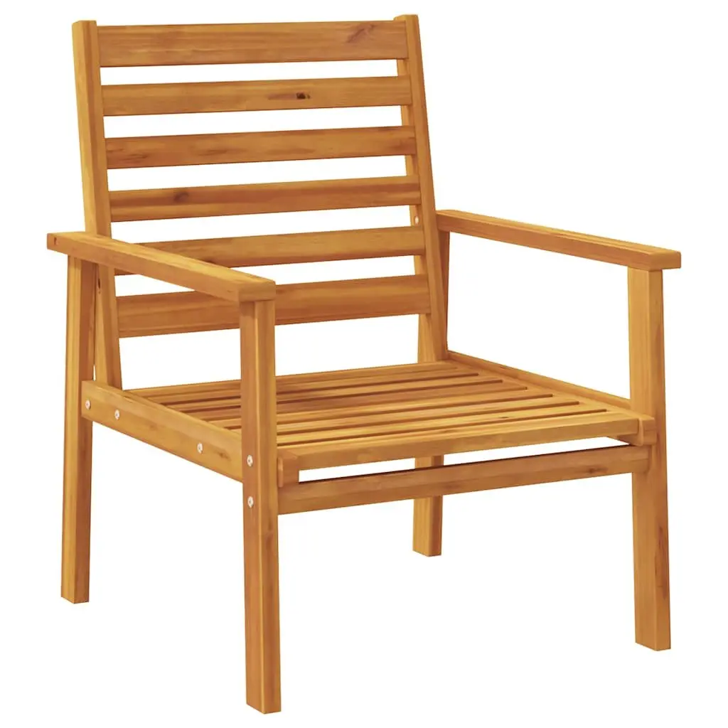 3 Piece Garden Lounge Set Brown Acacia Wood Armrest Backrest