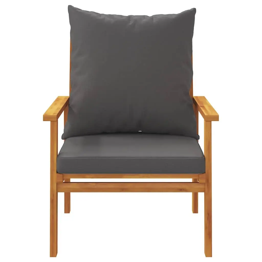 3 Piece Garden Lounge Set Brown Acacia Wood Outdoor Patio Furniture with Cushions