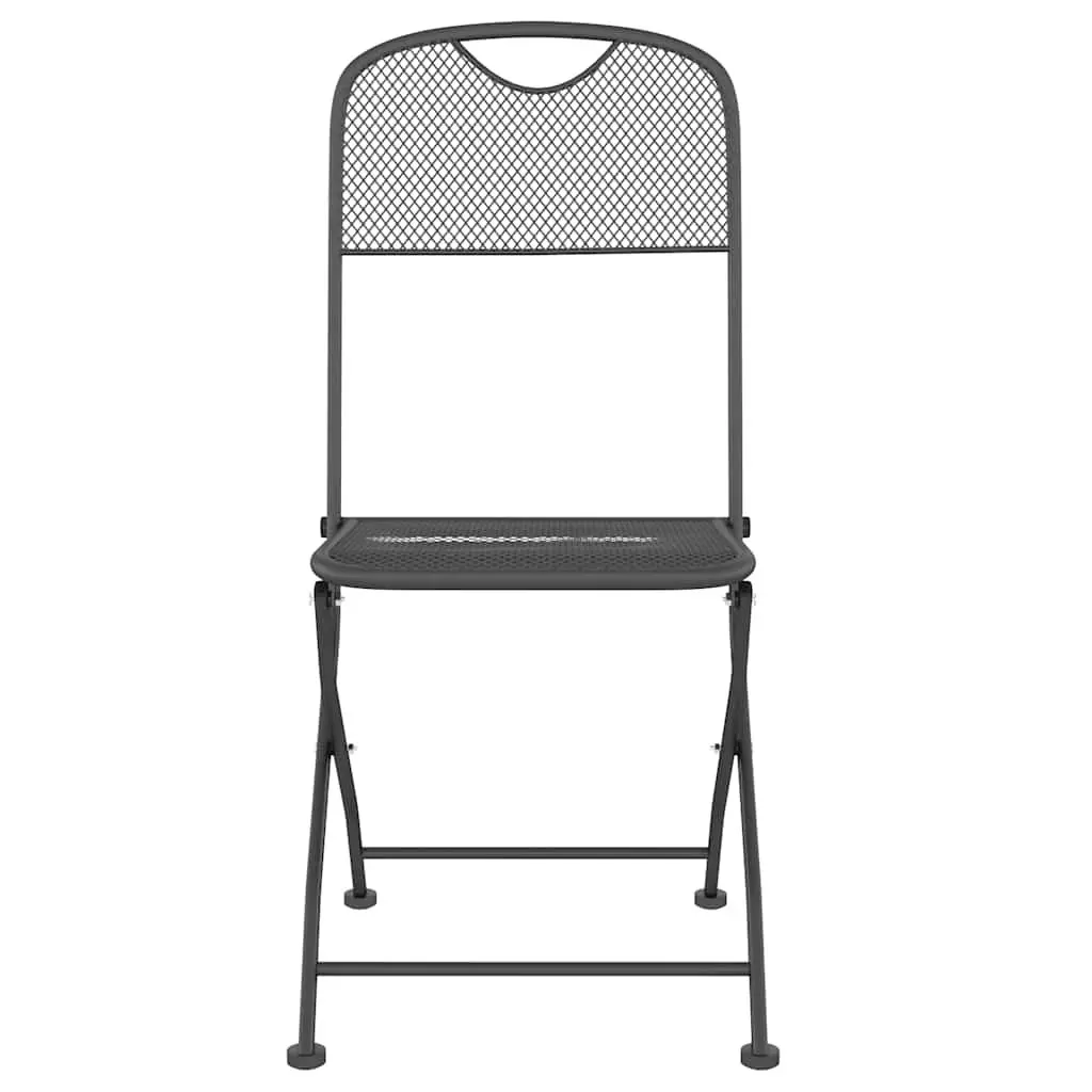 Garden Dining Set 7 Piece Outdoor Furniture Metal Mesh Anthracite Patio Table