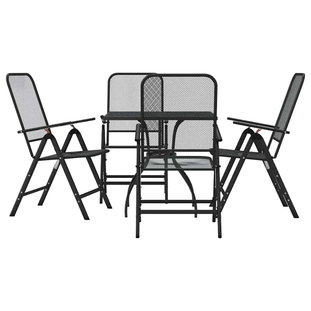 5 Piece Outdoor Dining Set with Adjustable Chairs