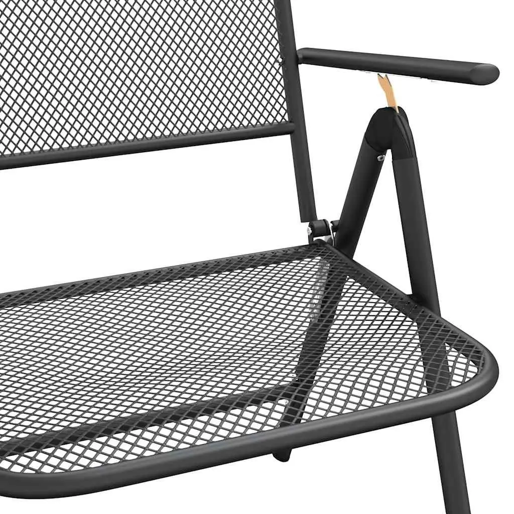 Garden Dining Set 5 Piece Outdoor Furniture Metal Mesh Anthracite Patio Chairs