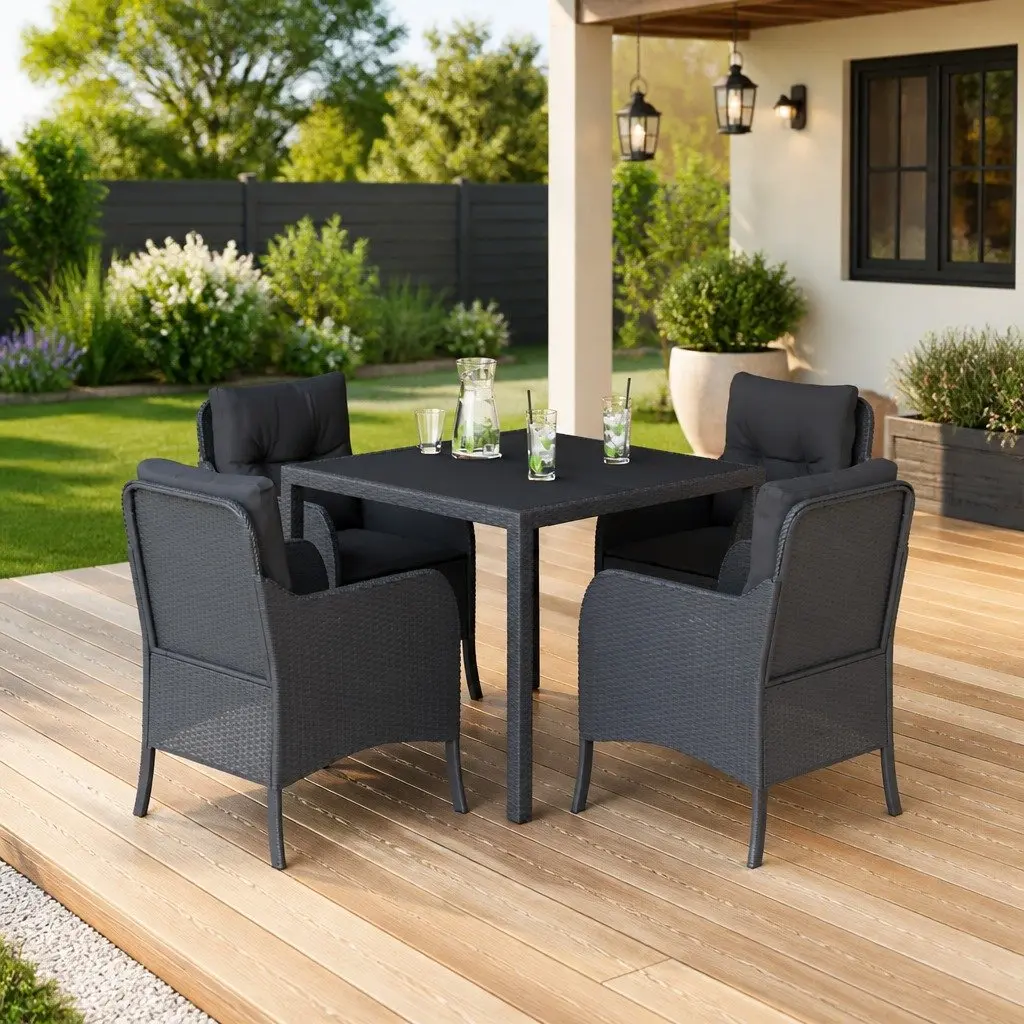 5 Piece Outdoor Dining Set with Cushions