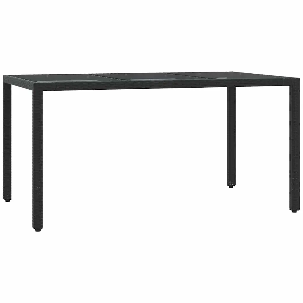 Outdoor Dining Set Black 5 Piece PE Rattan Chairs Table with Cushions
