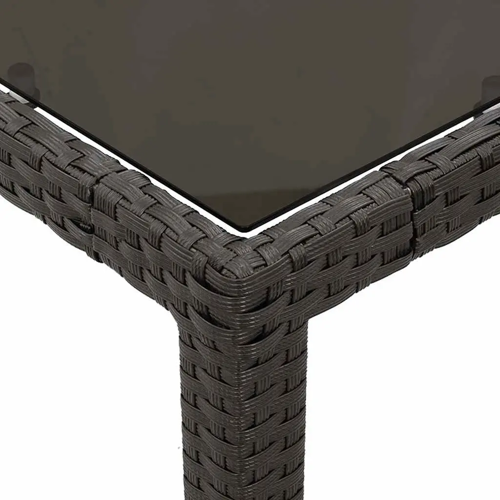 Outdoor Dining Set Black 5 Piece PE Rattan Chairs Table with Cushions