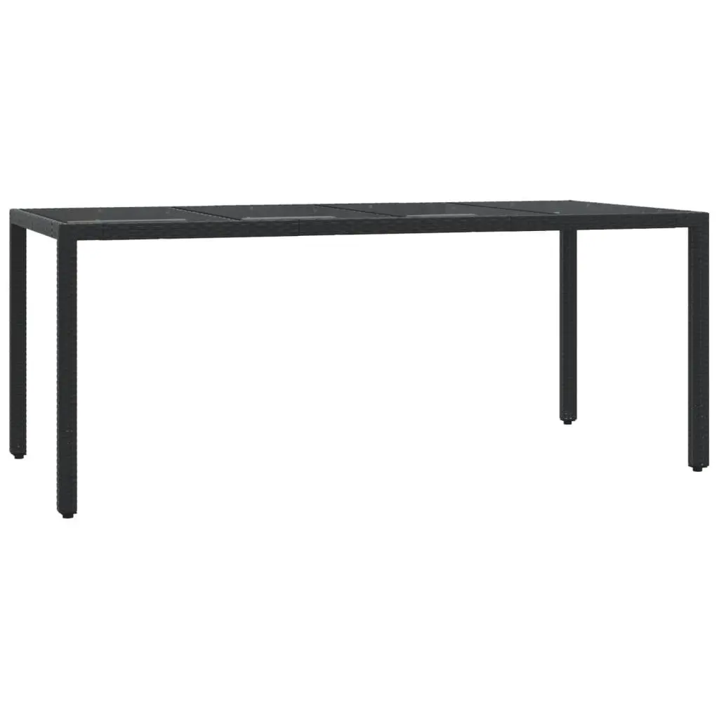 Outdoor Garden Dining Set 7 Piece Black Poly Rattan Patio Furniture with