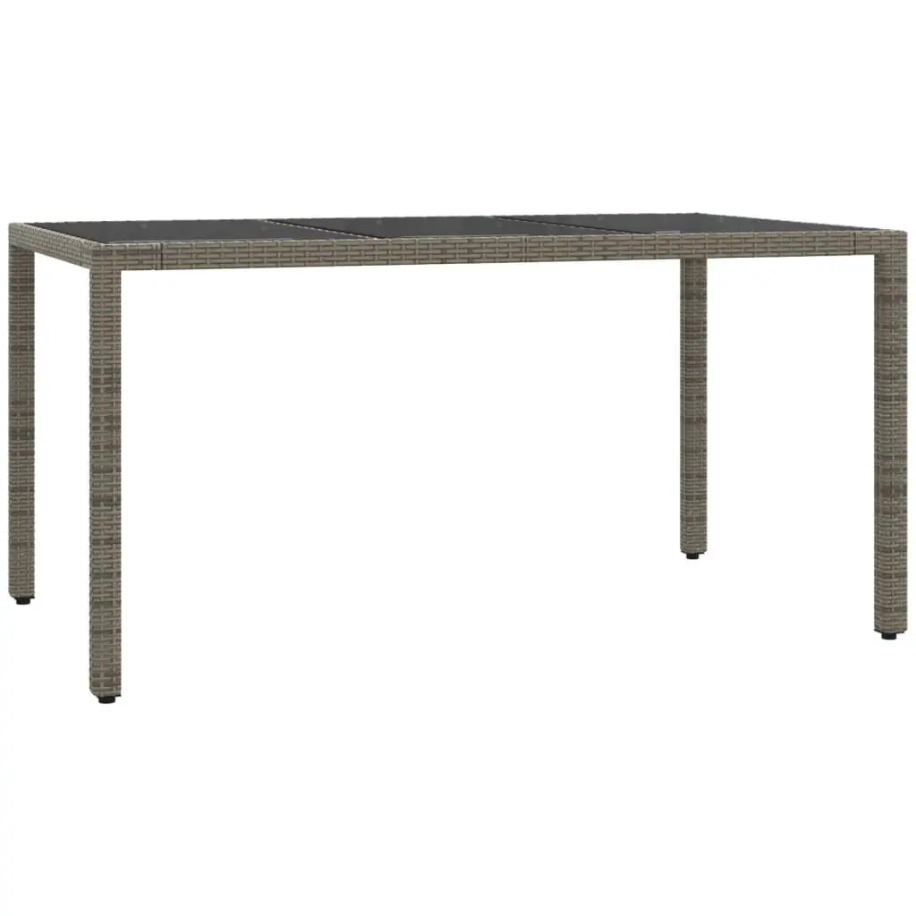 Outdoor Garden Dining Set 5 Piece Grey Poly Rattan Patio Furniture with Cushions