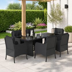 7 Piece Outdoor Dining Set: Sleek and Simple