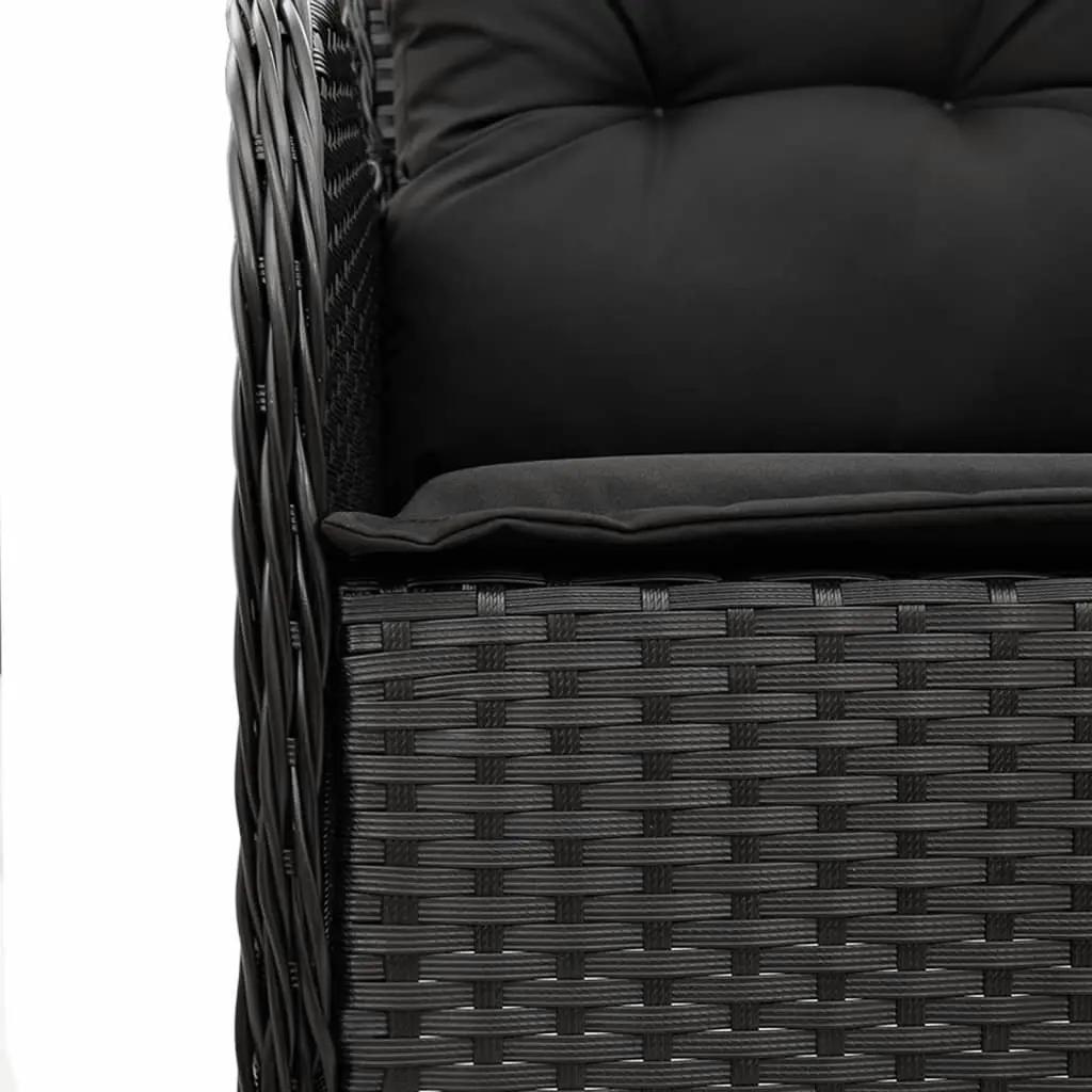 Garden Dining Set Black 5 Piece Outdoor Furniture PE Rattan Chairs Table