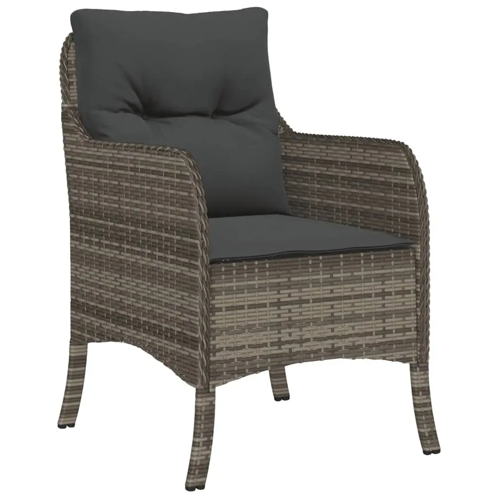 Garden Dining Set 5 Piece Outdoor Furniture Table Chairs Cushions Grey Patio