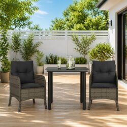 Compact 3 Piece Garden Dining Set for Outdoor Use