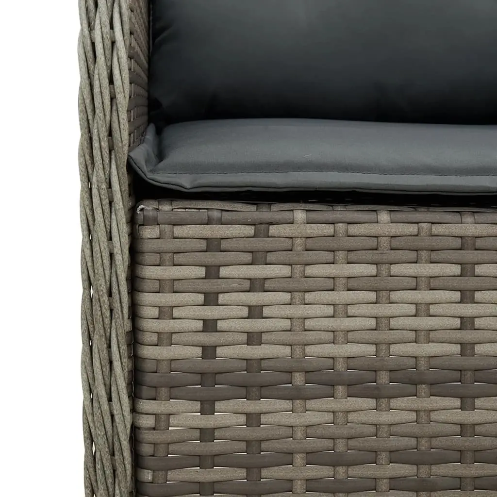 Outdoor Dining Set Grey 5 Piece Garden Furniture with Cushions Poly Rattan