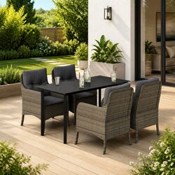 Compact and Stylish 5 Piece Garden Dining Set for Outdoors