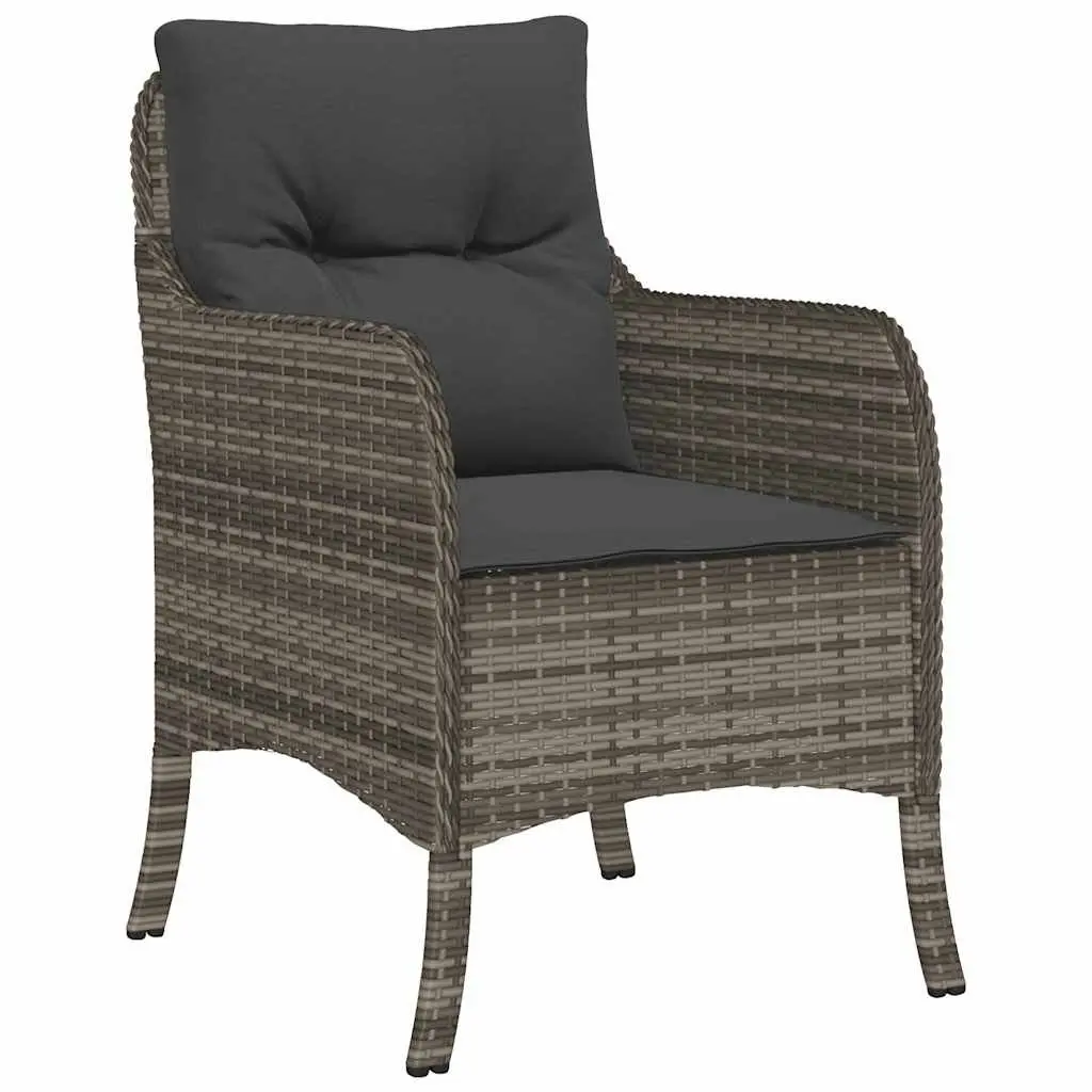 Garden Dining Set Grey 7 Piece Outdoor Furniture Table Chairs Cushions