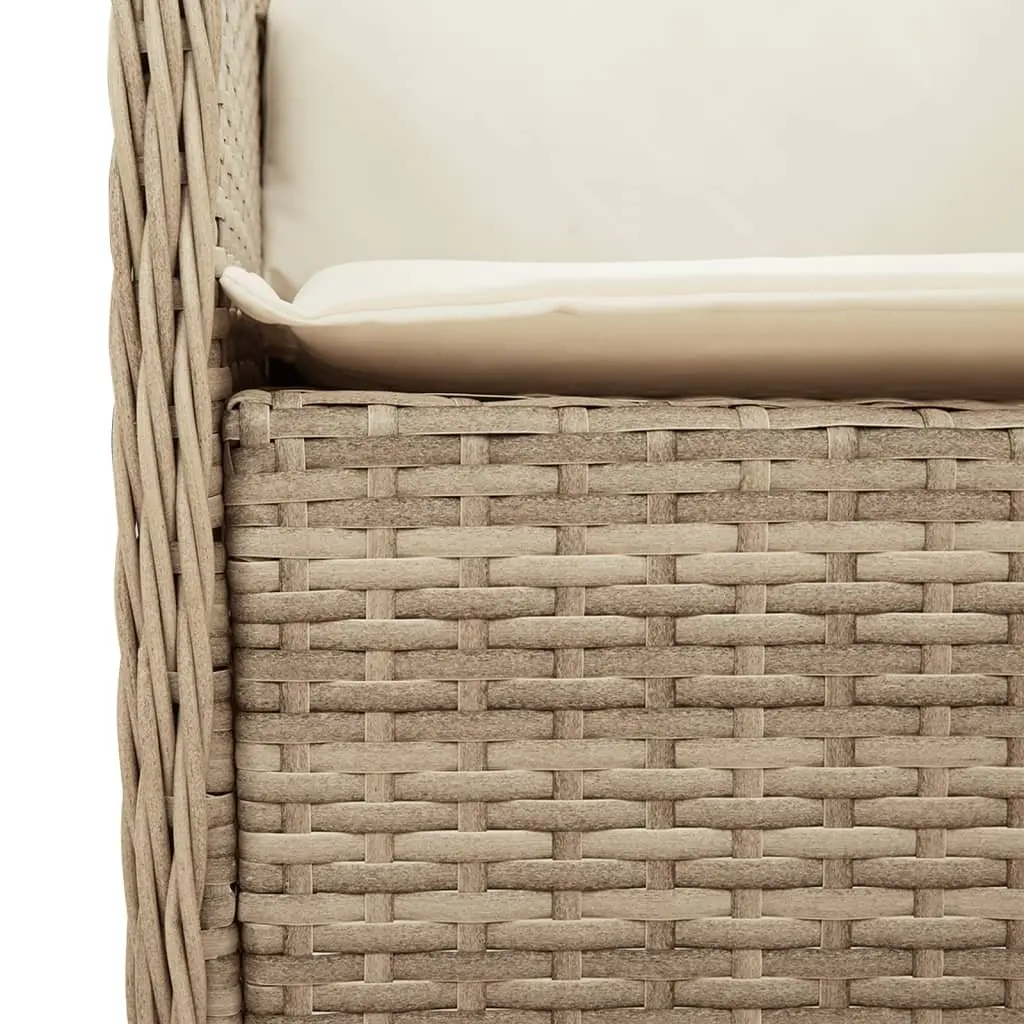 Outdoor Dining Set Beige 3 Piece Poly Rattan with Cushions