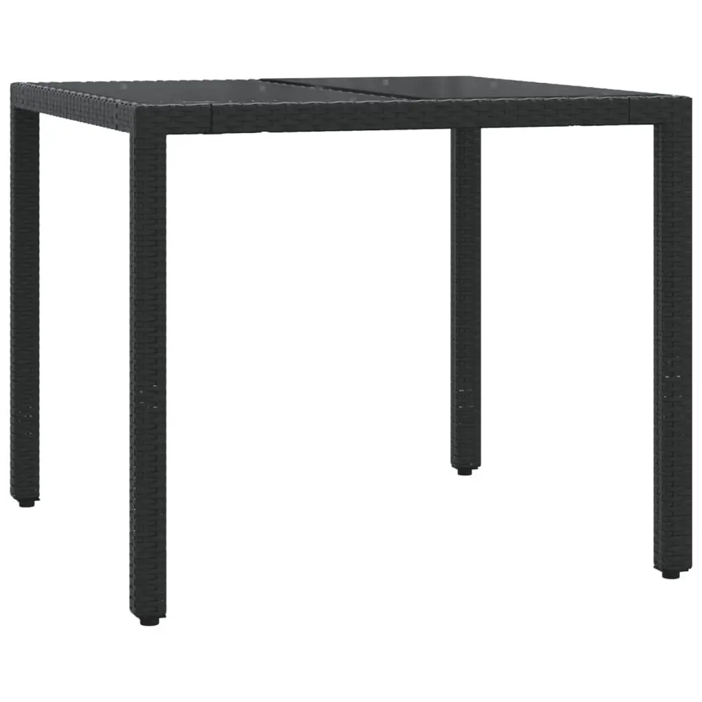 Outdoor Bistro Set Black 3 Piece PE Rattan Garden Furniture with Cushions