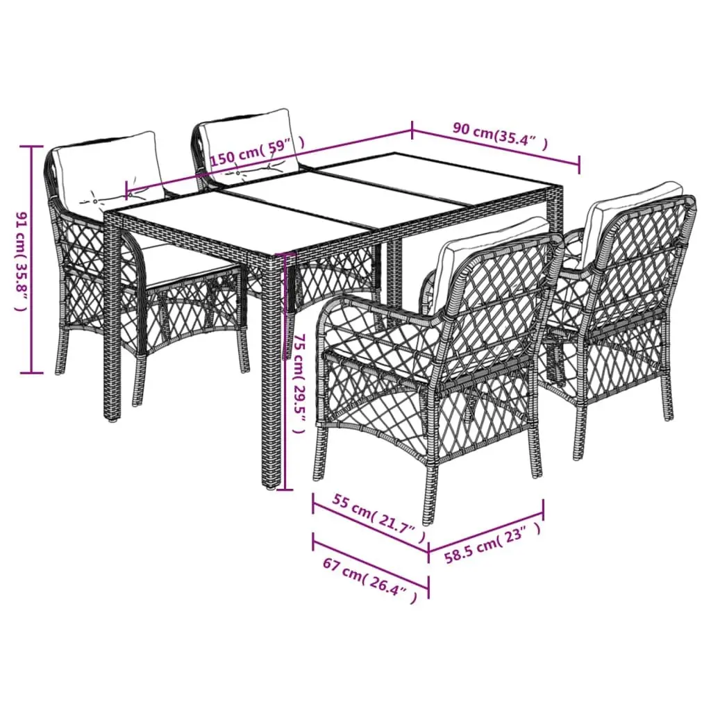 Grey Rattan Outdoor Dining Set for Style and Comfort