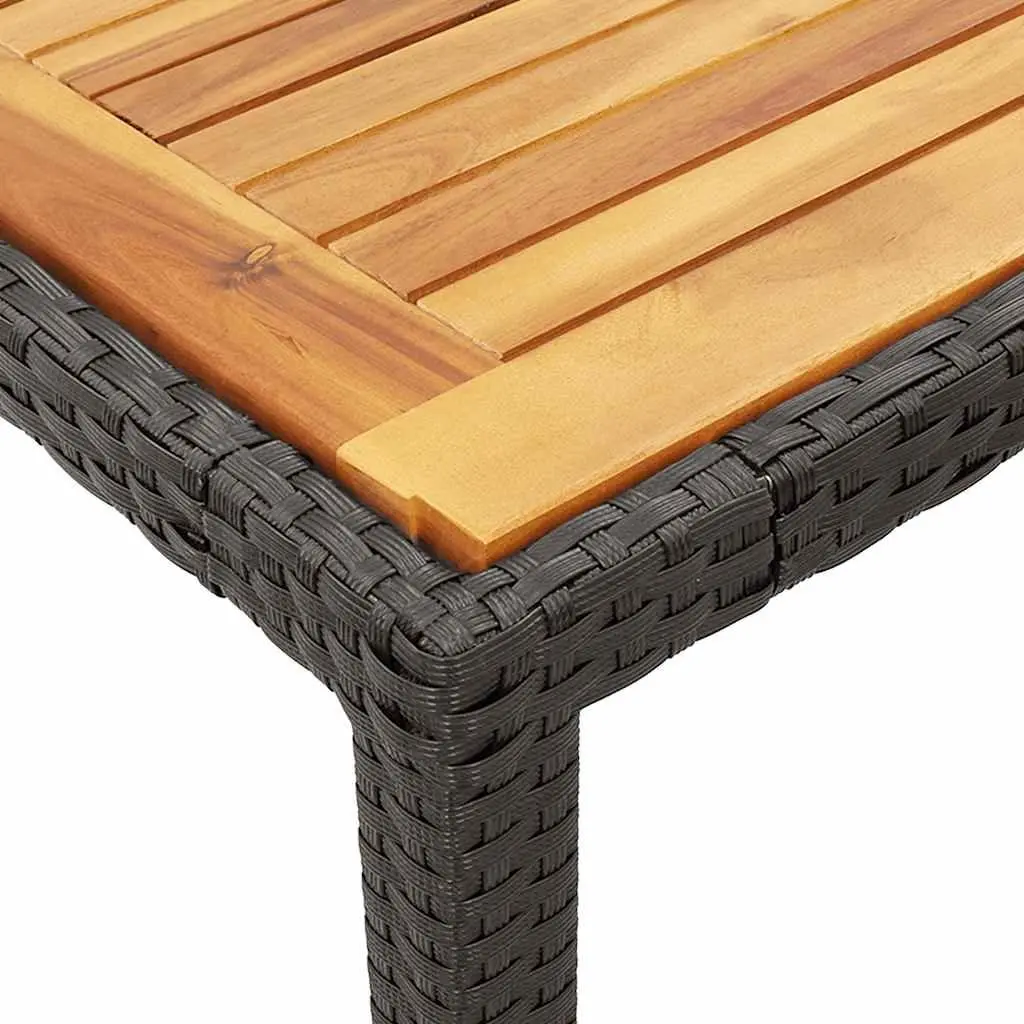 Outdoor Dining Set 5 Piece Garden Furniture Black Poly Rattan Table Chairs
