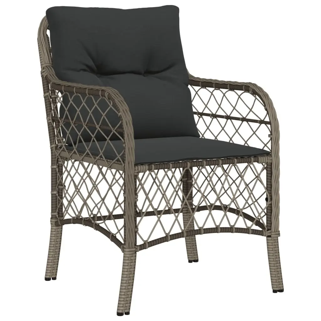 Garden Dining Set Grey 5 Piece Outdoor Furniture Poly Rattan with Cushions