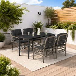 Compact 5-Piece Garden Dining Set in Grey