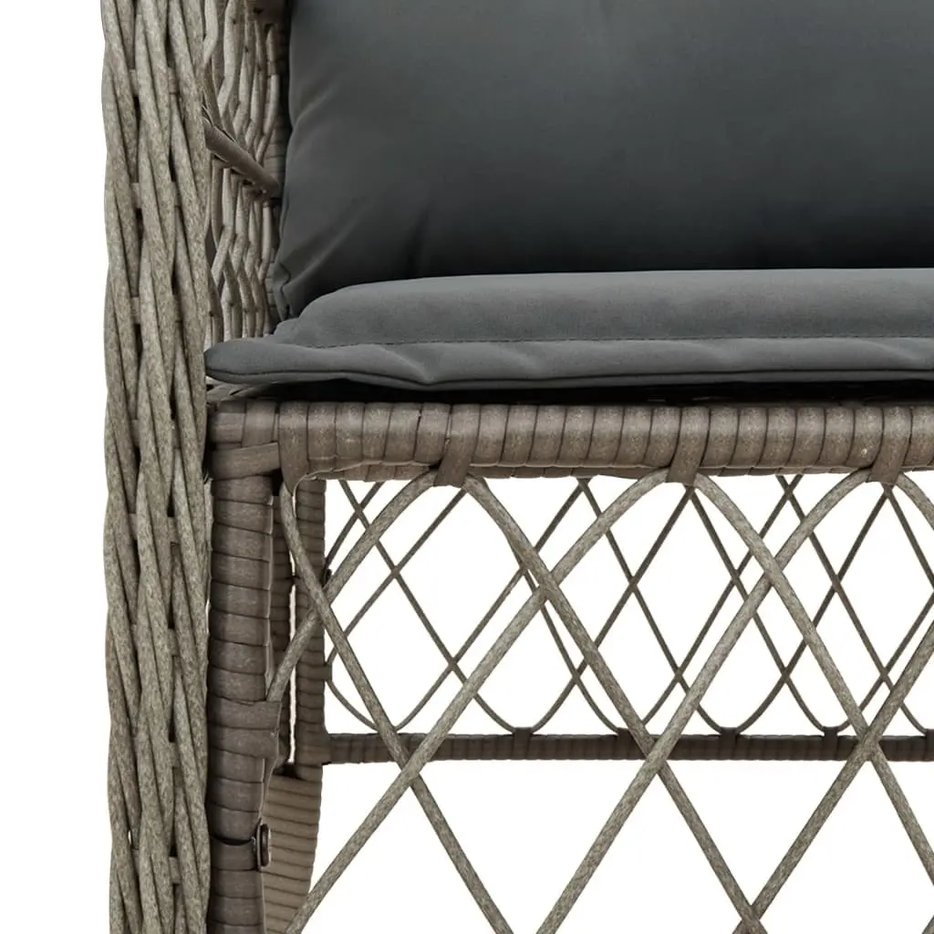 Garden Dining Set 5 Piece Outdoor Furniture Patio Table Chairs Cushions Grey