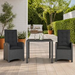 Concise 3 Piece Garden Dining Set for Outdoor Use