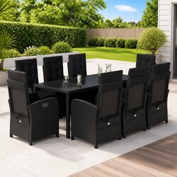 Efficient 9 Piece Garden Dining Set - Easy to Clean