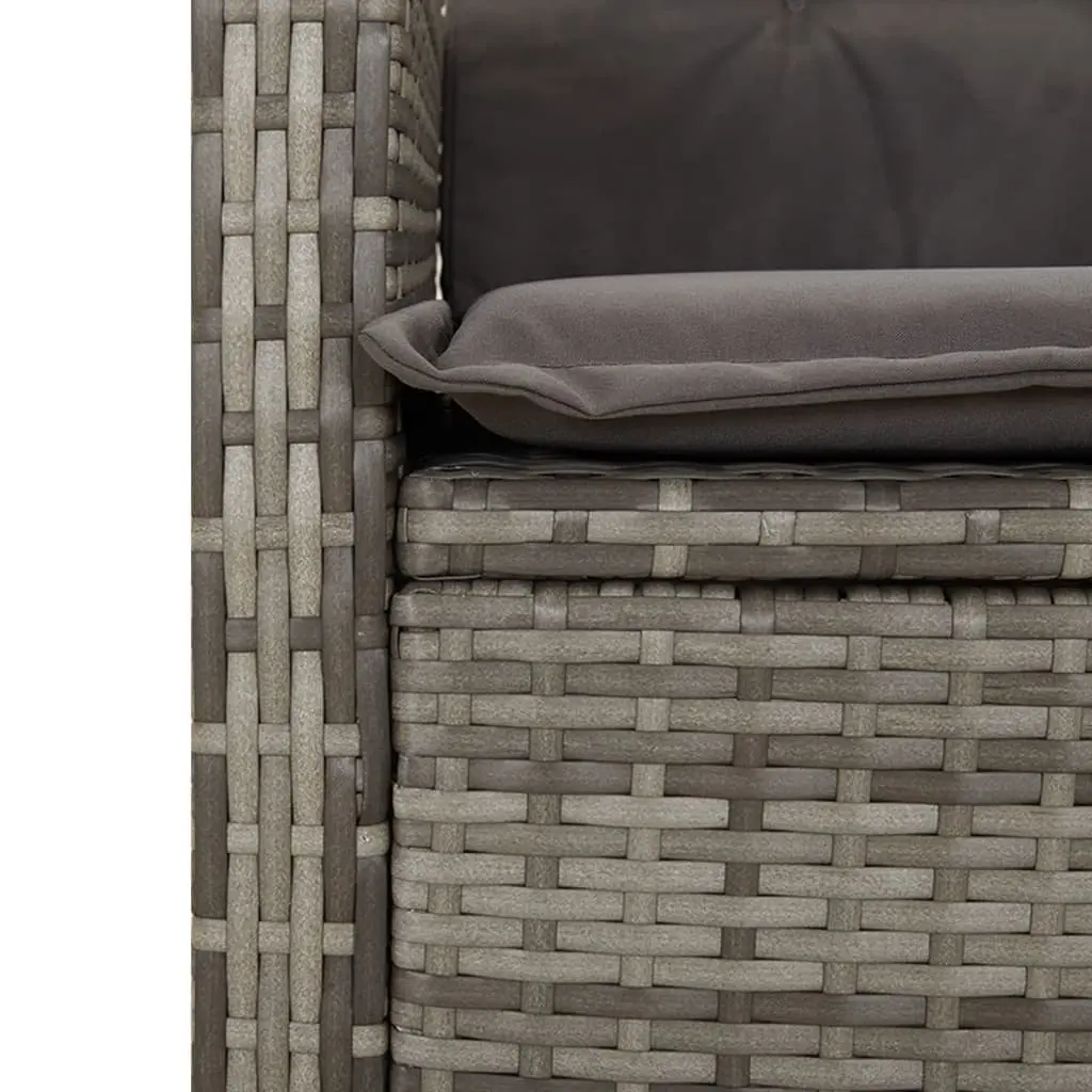 Garden Dining Set 7 Piece Outdoor Furniture Grey Poly Rattan Cushions Patio