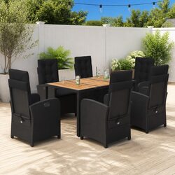 Concise 7 Piece Outdoor Dining Set with Cushions