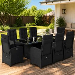 Compact 9 Piece Outdoor Dining Set with Cushions