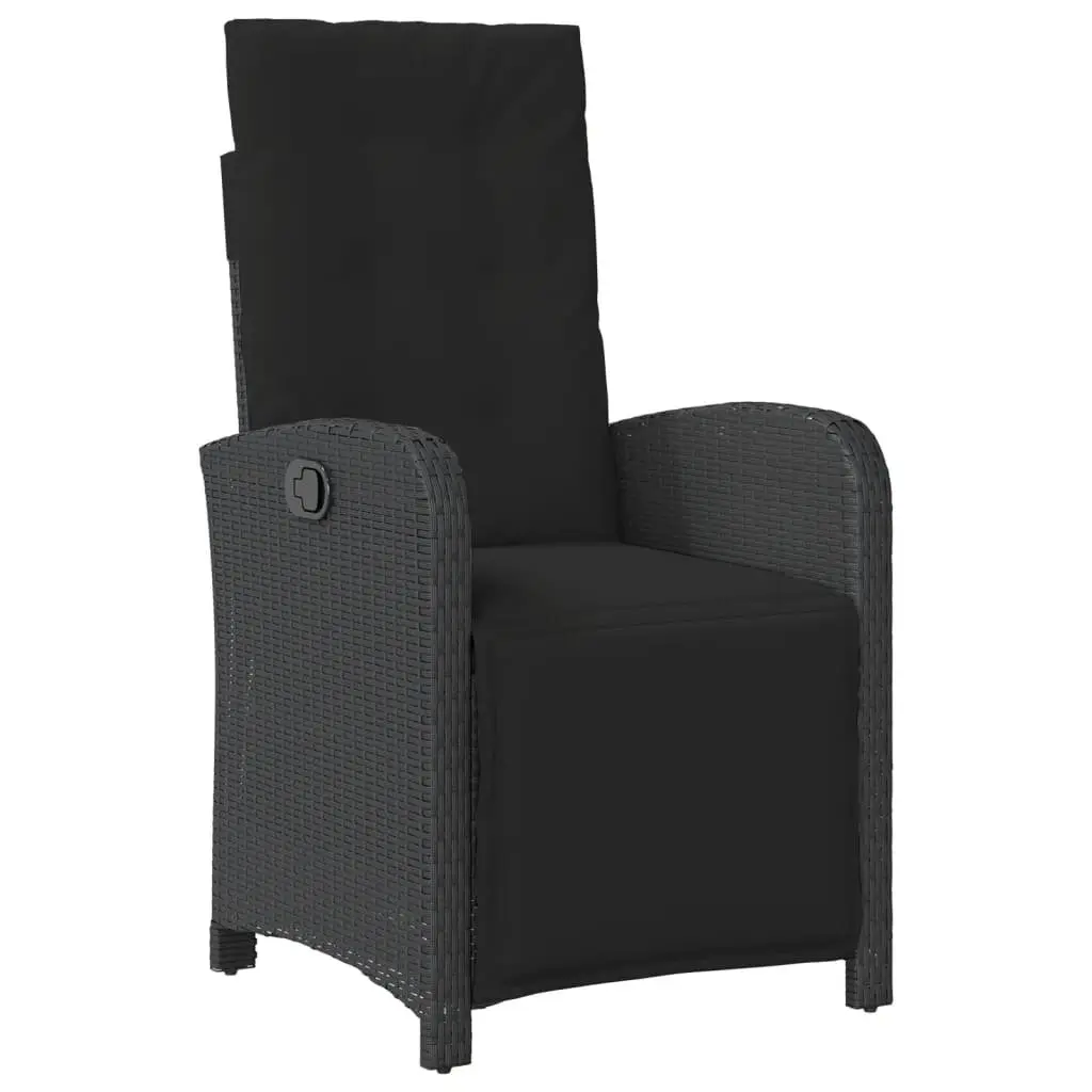 Garden Dining Set Black 5 Piece Outdoor Furniture PE Rattan Adjustable Backrest