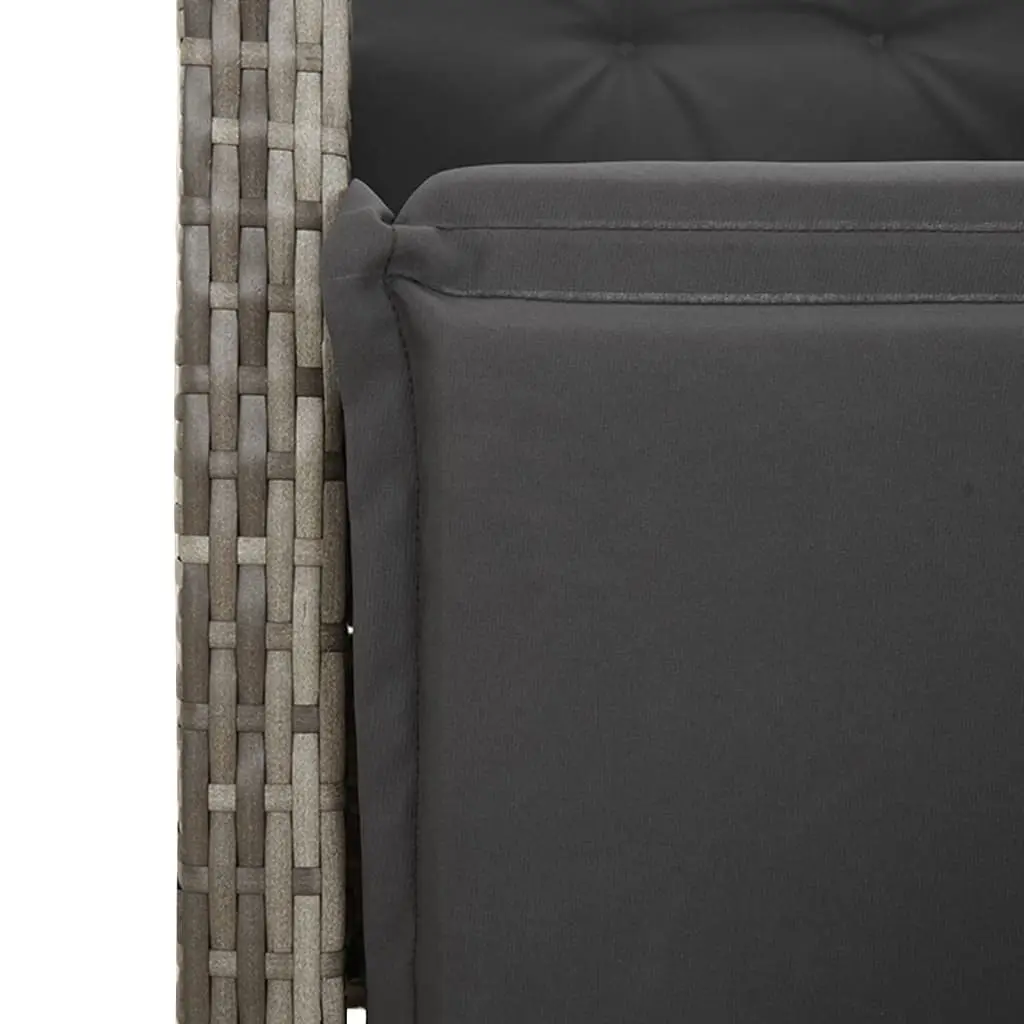 Garden Dining Set Grey 5 Piece Poly Rattan Outdoor Furniture Padded Cushions