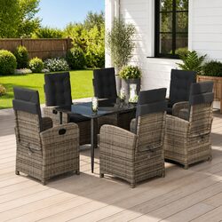 Simple Yet Stylish 7-Piece Outdoor Dining Set in Grey