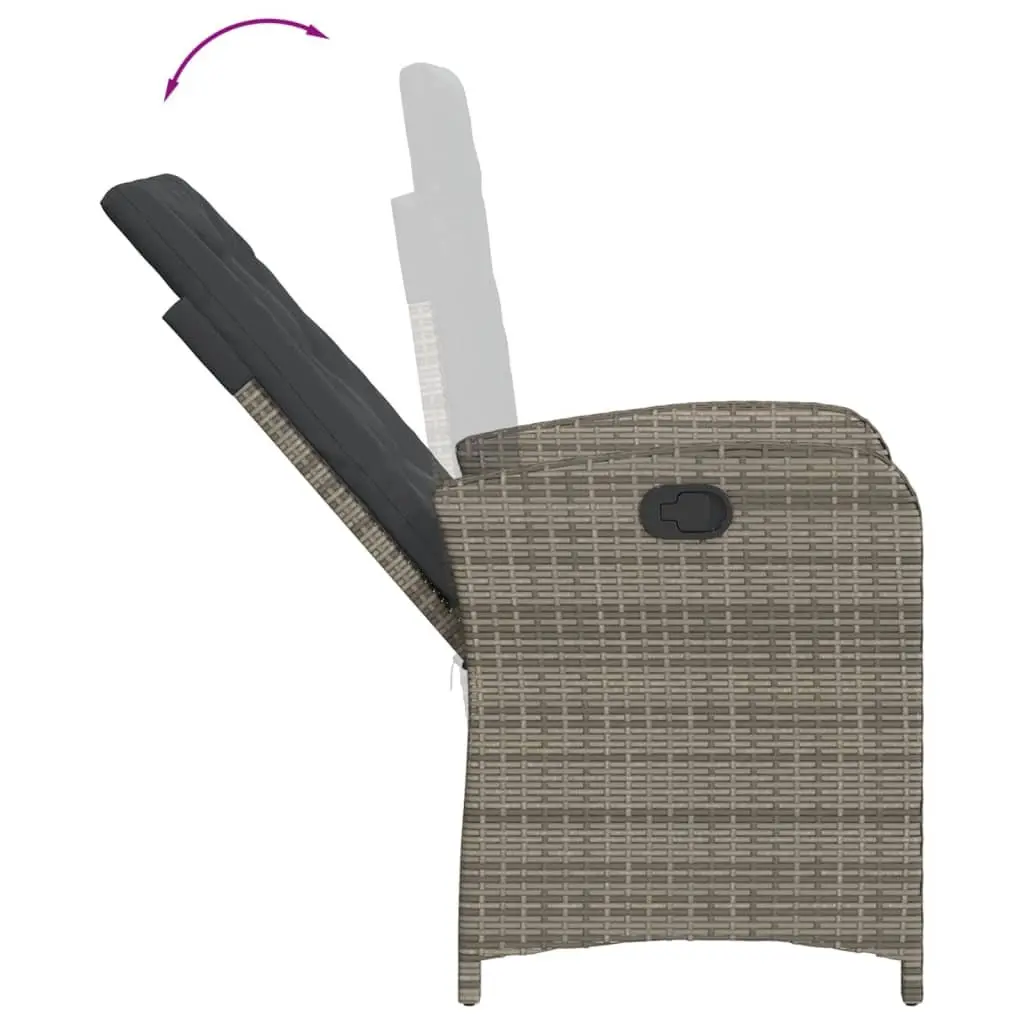 Garden Dining Set Grey 5 Piece Poly Rattan Outdoor Furniture with Cushions