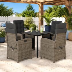 Compact 5 Piece Grey Garden Dining Set