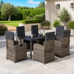 Concise 7 Piece Outdoor Dining Set: Quality and Comfort