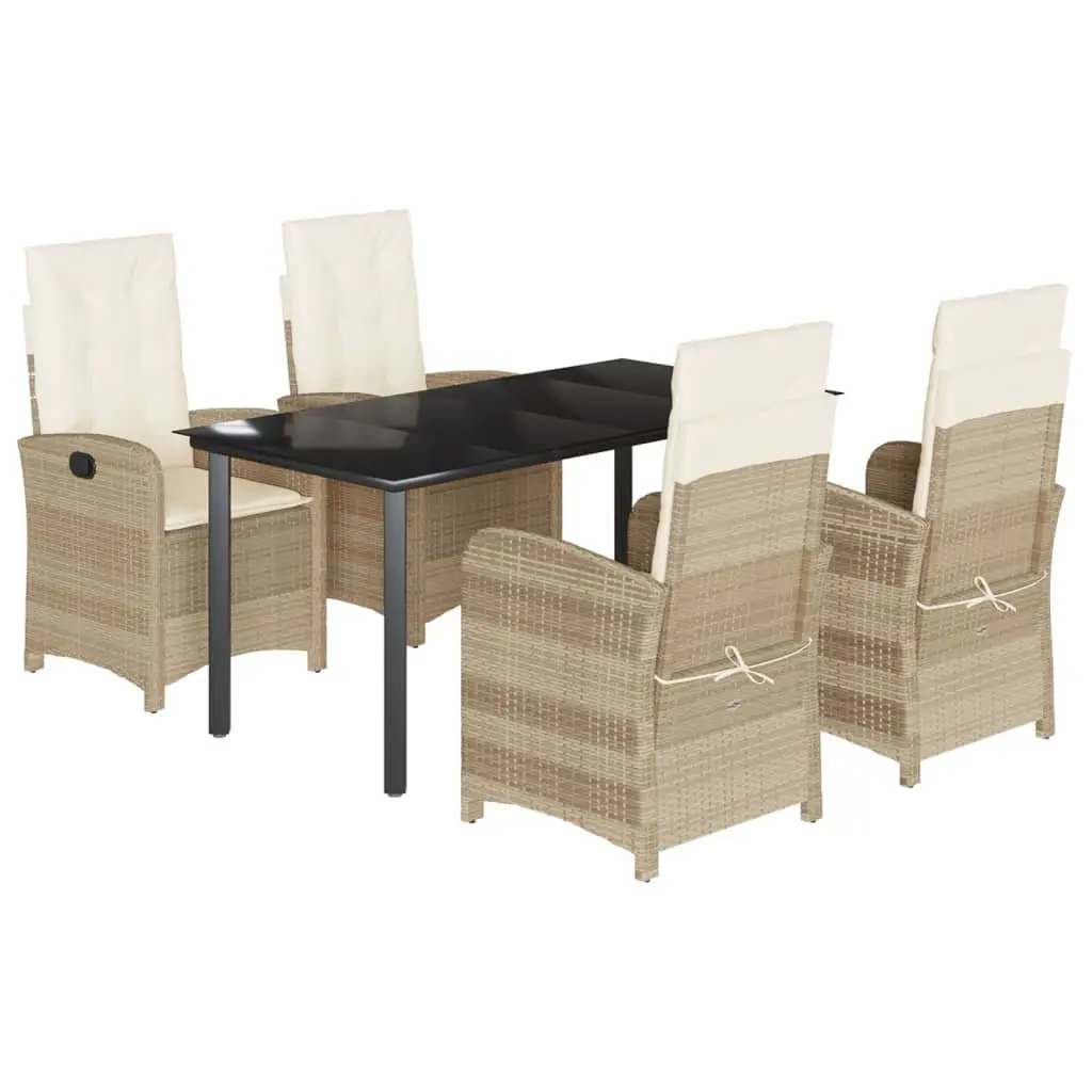 Garden Dining Set 5 Piece Outdoor Furniture Poly Rattan Chairs Table Patio
