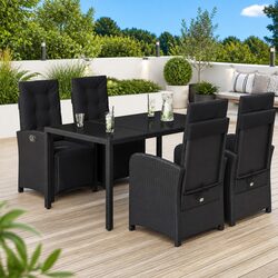 Compact 5 Piece Outdoor Dining Set with Padded Cushions