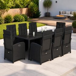 9 Piece Outdoor Dining Set with Cushions