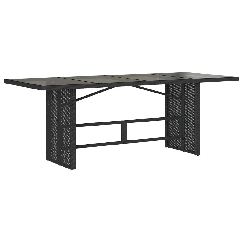 Garden Dining Set 7 Piece Outdoor Furniture Black Poly Rattan with Cushions