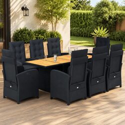 9 Piece Outdoor Dining Set with Adjustable Comfort