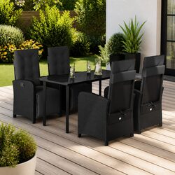 5 Piece Black Dining Set for Outdoor Enjoyment