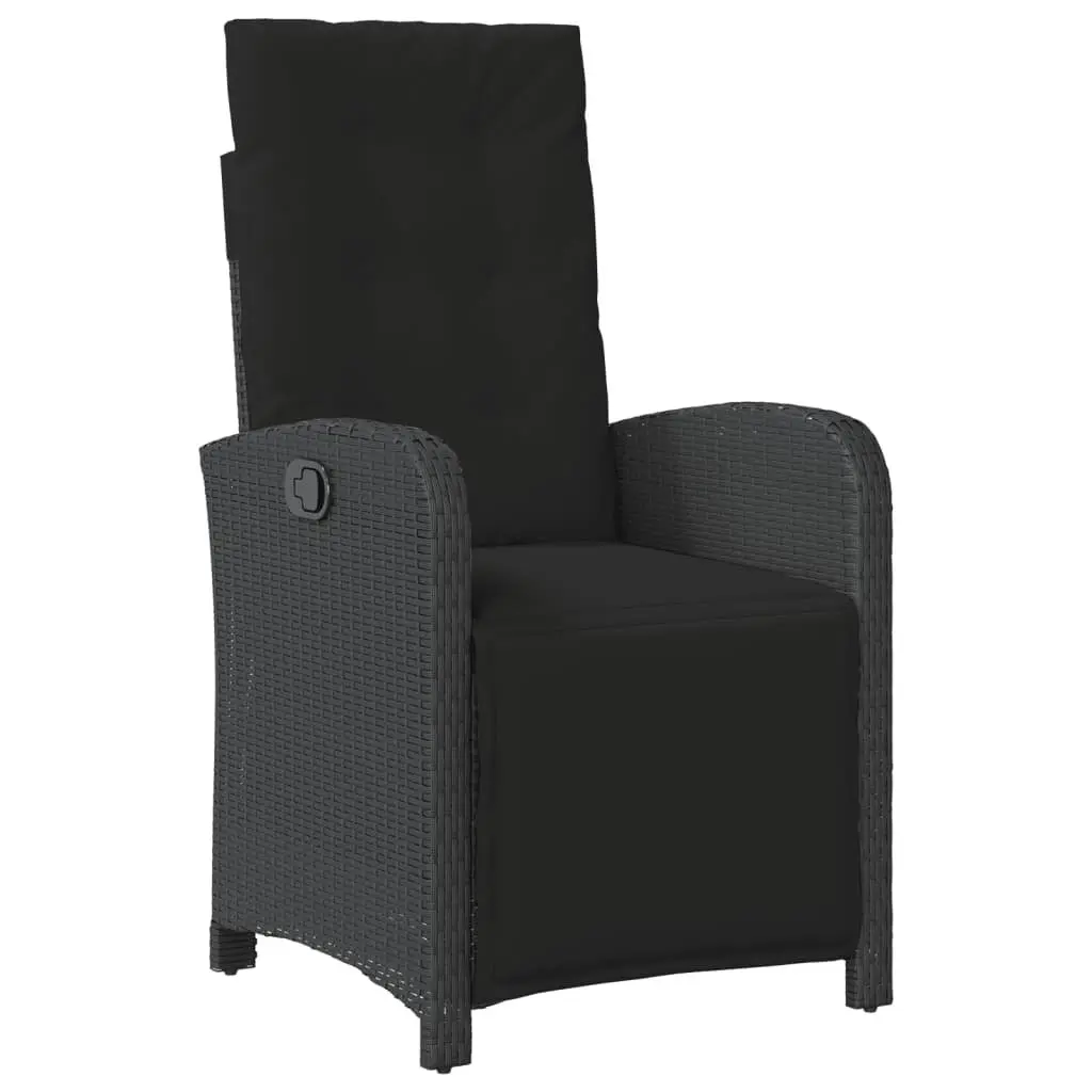 Garden Dining Set Black 5 Piece Outdoor Furniture PE Rattan Table Chairs