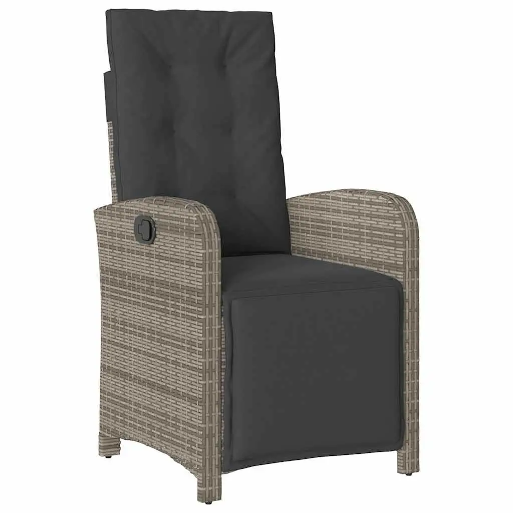 5 Piece Outdoor Dining Set with Grey Cushions