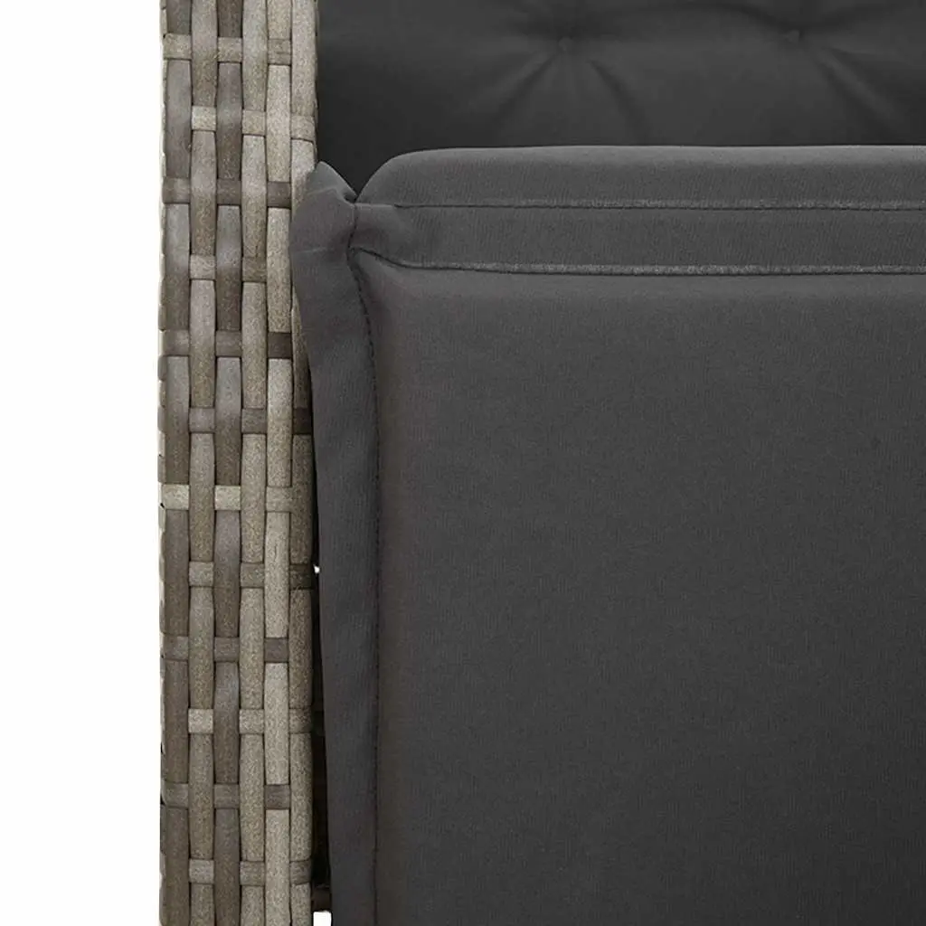 Garden Dining Set Grey 5 Piece Outdoor Furniture Poly Rattan with Cushions
