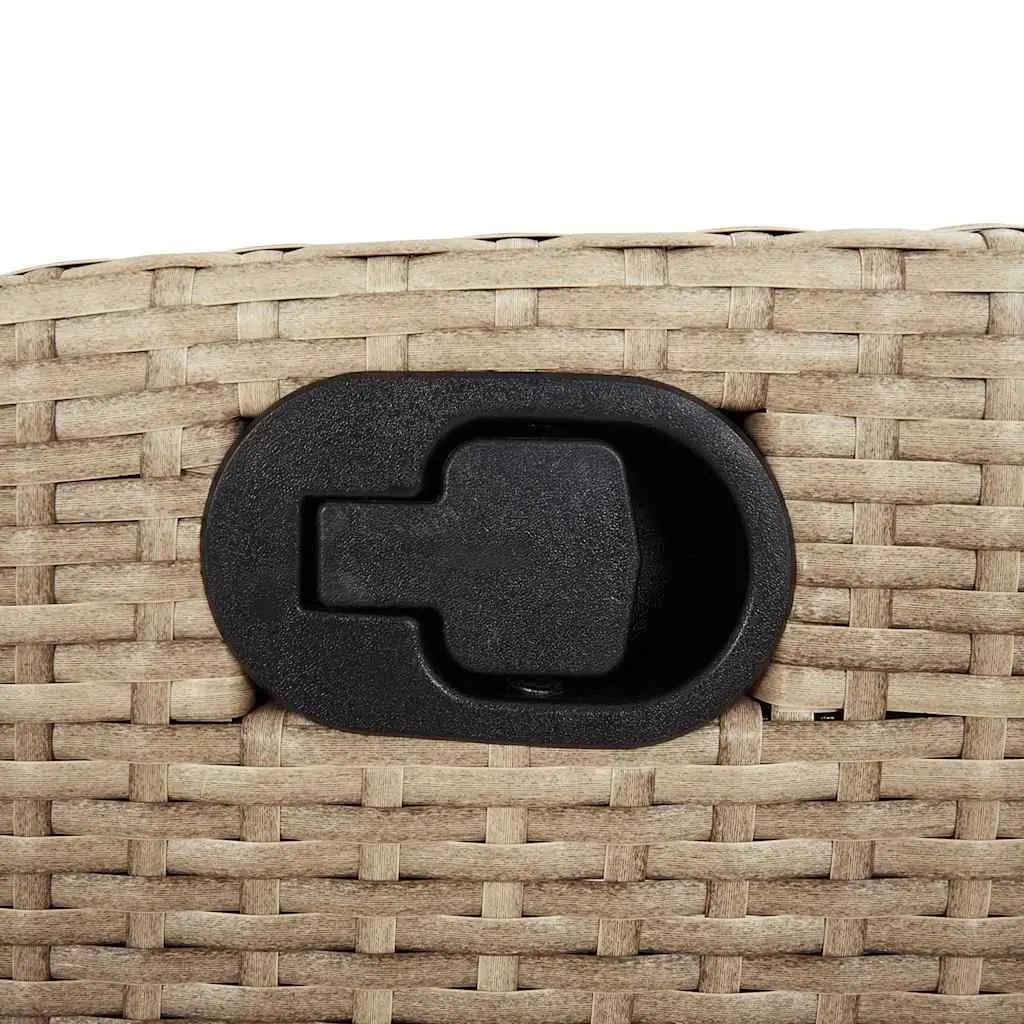 5 Piece Outdoor Dining Set Beige Cushions Adjustable Backrest Poly Rattan
