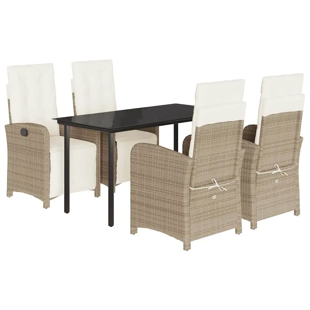 5-Piece Outdoor Garden Dining Set with Cushions